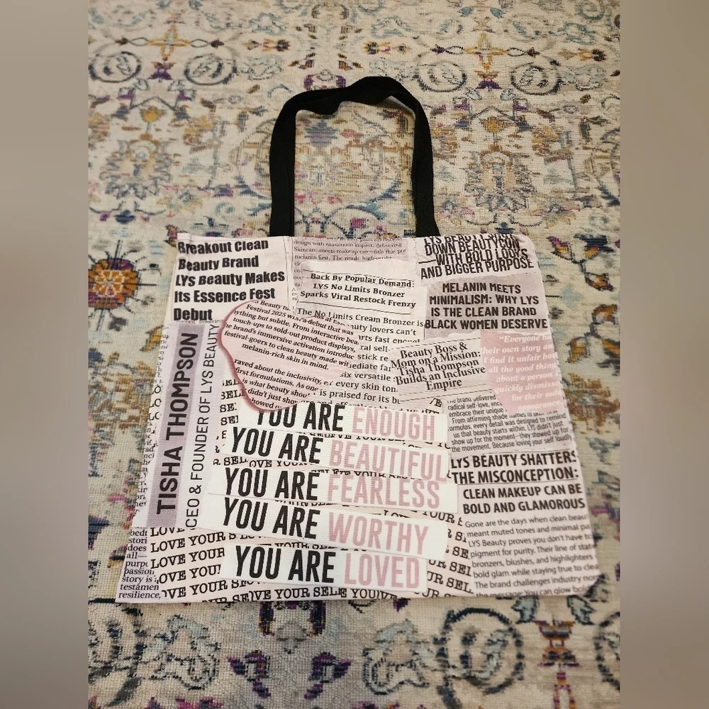 LYS Beauty Black and White Tote Bag